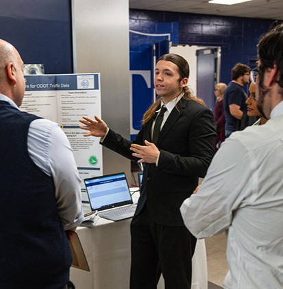 Me presenting the project at the University of Toledo senior design expo
